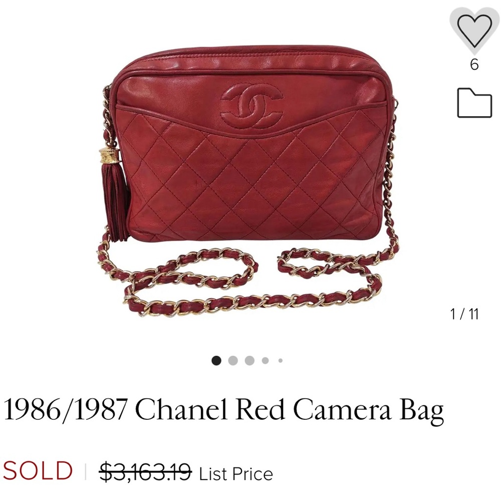 Chanel Red Quilted Leather Vintage Crossbody Handbag! 1986-1987. Good condition - Picture 13 of 16